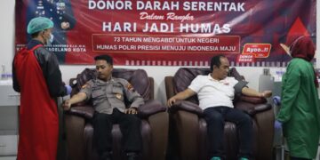 Peringati Hari Jadi Humas Polri ke-73 Polres Magelang Kota Adakan Kegiatan Donor Darah