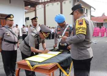 Polres Magelang Kota Gelar Sertijab Kasat Binmas dan Kapolsek Magelang Utara