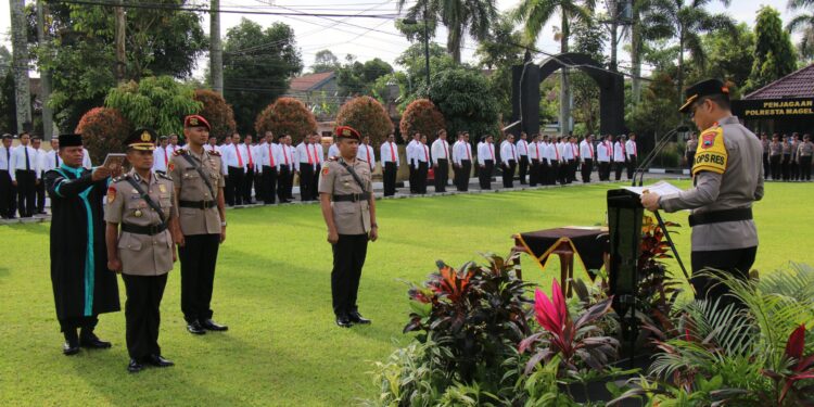 Kapolresta Magelang Pimpin Sertijab Kabagren dan Kasatreskrim