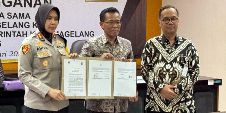 Polres Magelang Kota Tandatangani Naskah Perjanjian Kerja Sama dengan Pemerintah Kota Magelang