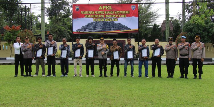 Cegah Tawuran Pelajar, 11 Warga Magelang Terima Penghargaan dari Polresta: Keberanian Warga Jadi Contoh Nasional
